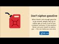 Dont siphon gasoline