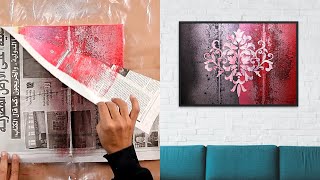 Newspaper Paper  Create your own abstract painting on canvas with simple steps