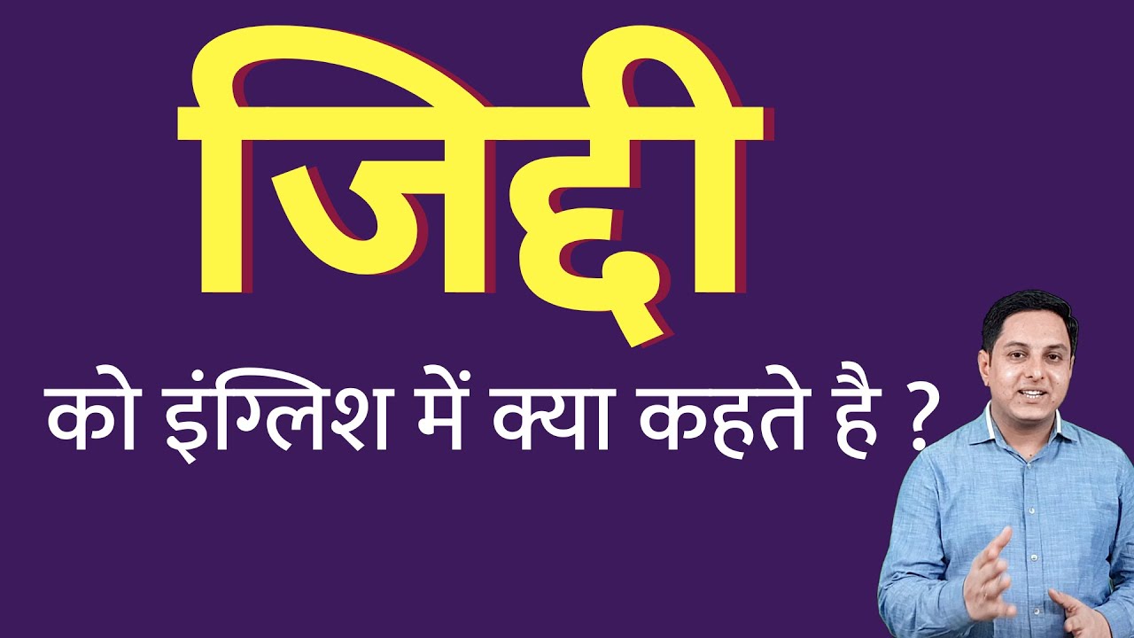 जिद्दी को इंग्लिश में क्या कहते हैं ? ziddi ko English mein kya kahate hain Spoken English