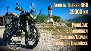 Aprilia Tuareg 660, 25000 km, problems, experiences, accessories/luggage, technical impressions