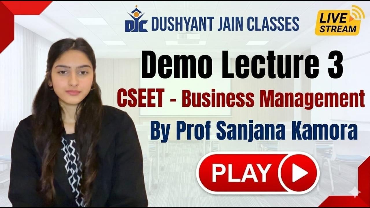 CSEET | BUSINESS MANAGEMENT | PROF SANJANA KAMORA | DJC INDORE