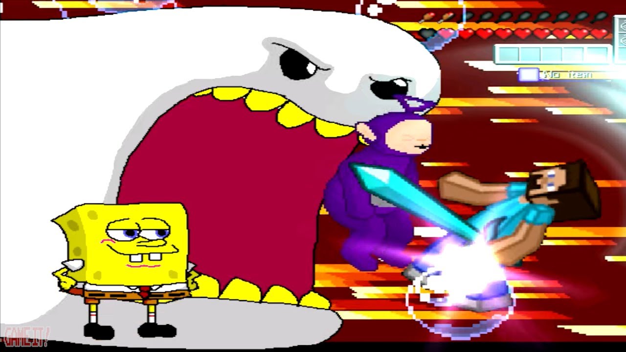 TINKY WINKY TEAM UP WITH SPONGEBOB VS MUGEN CHARACTERS IN SURVIVAL MODE
