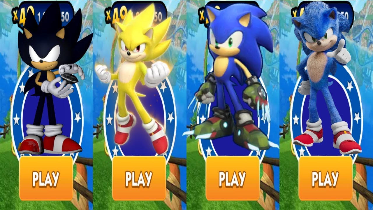 Sonic Dash vs Sonic Prime - Movie Super Sonic vs Dark Sonic vs Movie ...