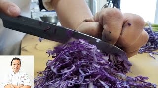 ASMR Fast Precise Cutting Skills Using A Very Sharp Carbon Steel Knife