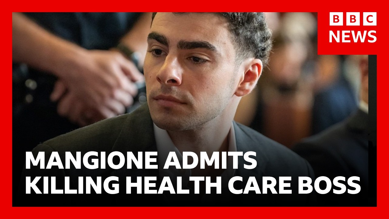 Luigi Mangione admits killing healthcare boss - victim's family condemn 'heinous act' | BBC News