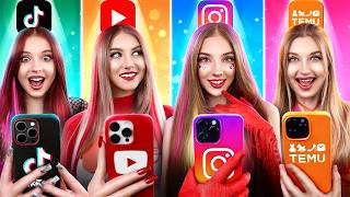Download Lagu ¡Chica Instagram VS TikTok VS YouTube VS Temu! Si las Redes Sociales Fueran Personas MP3