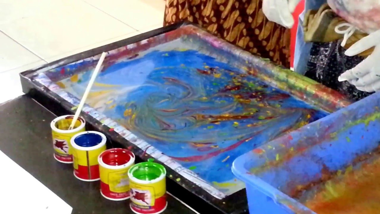 Cara melukis  di air dengan mudah dan cepat hasilnya indah 