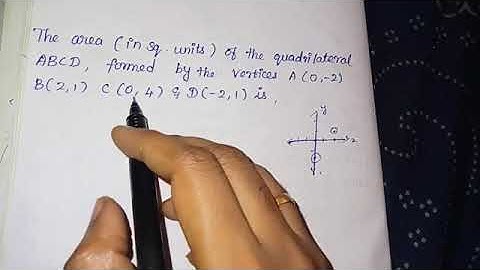 The area (in sq.units) of the quadrilateral ABCD, formed by the vertices A(0.-2)B(2,1)C(0,4)&D(-2,1)
