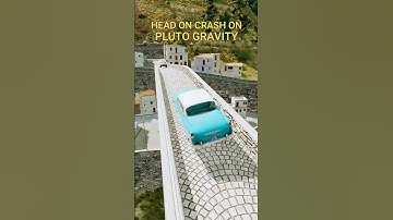 Head on crash on different gravity part 1 #carcrash #crash#gravity#moon