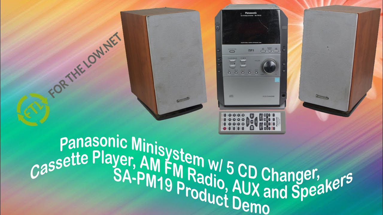 Panasonic Mini System 5 Disc CD Player, Cassette Player/Recorder, AM/FM  Radio, Aux and Speakers Demo - YouTube
