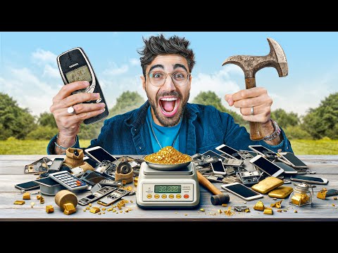 הוצאתי זהב אמיתי מ 1000 פלאפונים ישנים והפכתי אותו למטיל זהב 