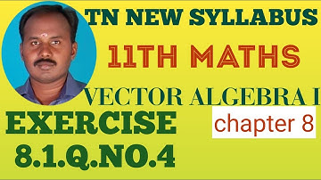 EXERCISE.8.1.Q.NO.4 | CLASS 11 MATHS |VECTOR ALGEBRA I|CHAPTER 8 |