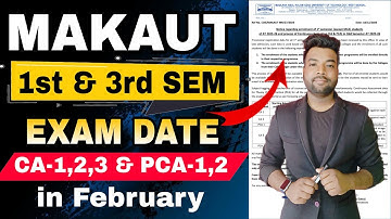 🤩Finally MAKAUT 1st & 3rd Semester Exam & CA/PCA Date Published | Enrollment Started.