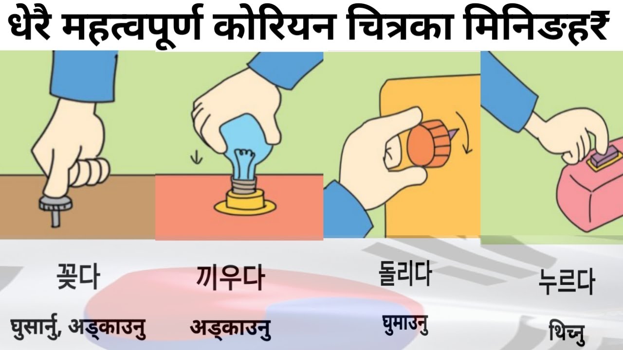 Most Important Korean Pictures Meaning In Nepali Language चित्रमा दिएका धेरै महत्वपूर्ण कोरियन मिनिङ