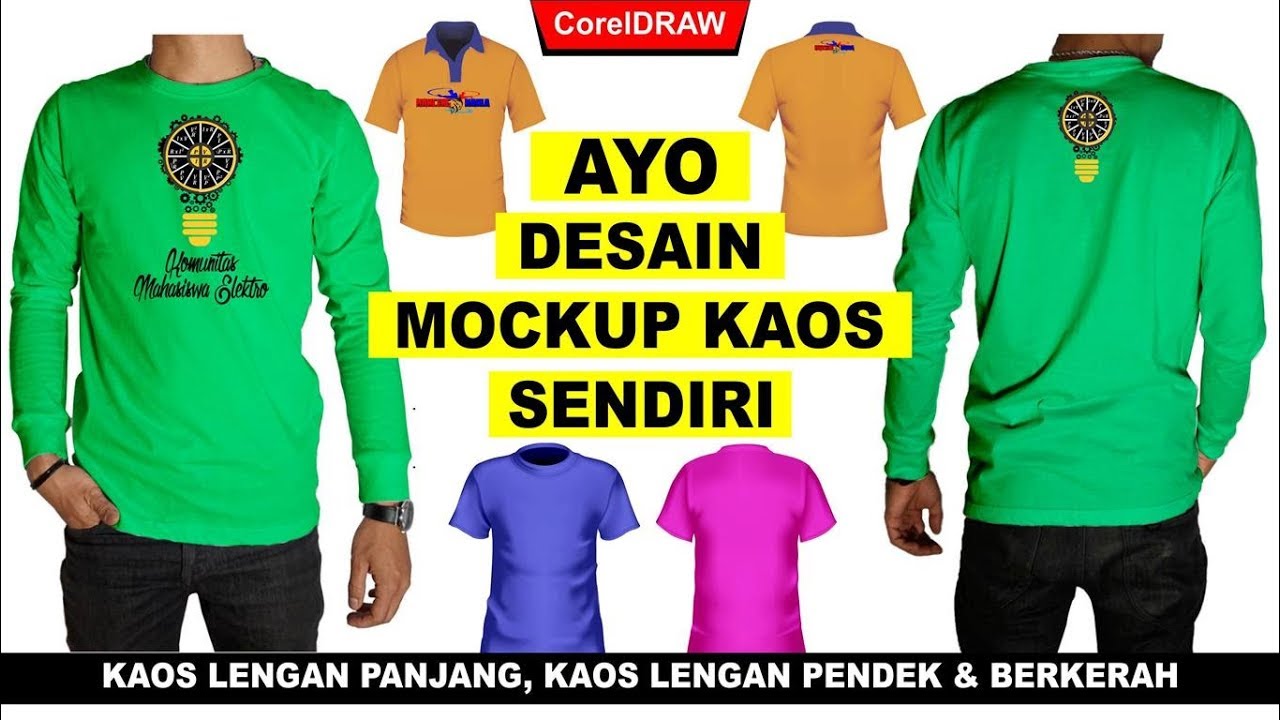 Download Mockup Kaos Raglan Dengan Coreldraw T Shirt Mockup Youtube
