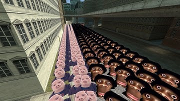 Trying To Escape The Aughh John Pork Horde !!! Nextbot in gmod!!