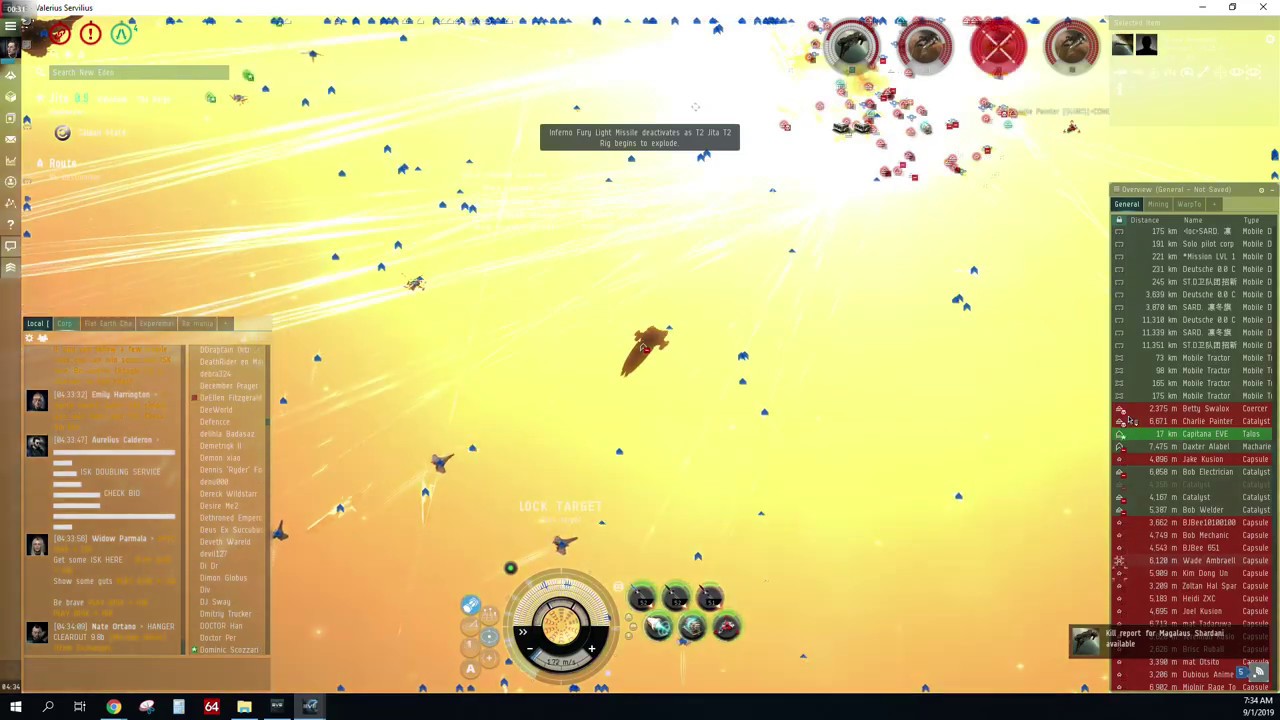 EVE Online Massive Gank in Uedama 2019.09.01 YouTube