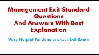 strategic management model exit exam, PART -2. for 2017 E.C
