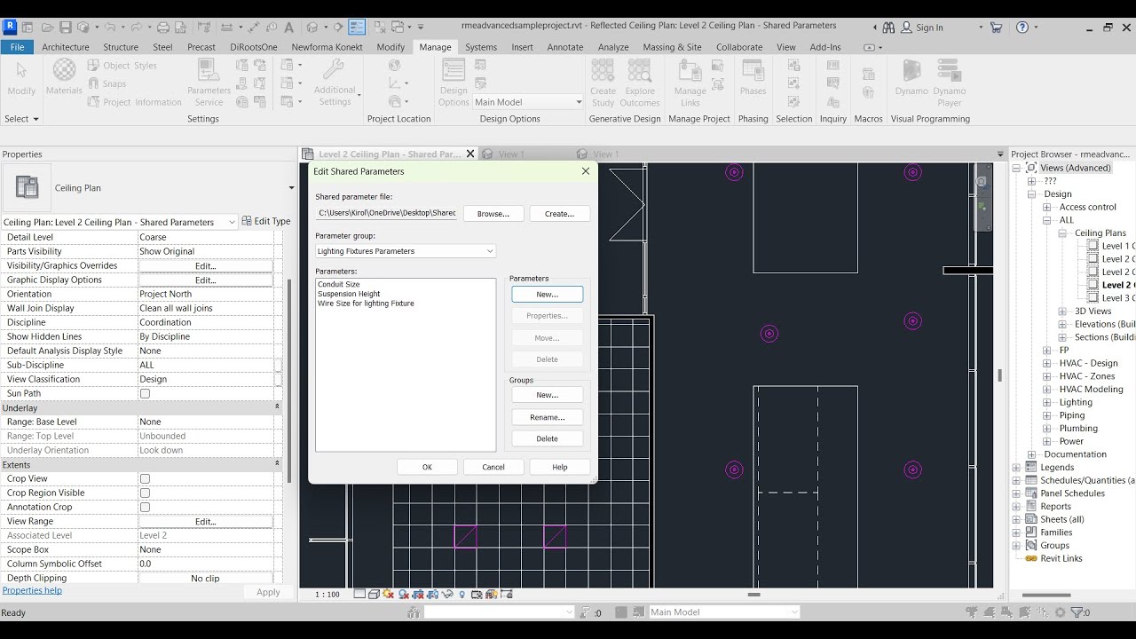 شرح الـ Shared Parameters في Revit – إضافة Shared Parameters من المشروع إلى ال Family (Part 2)