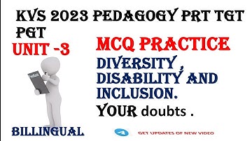 concept of diversity DISABILITY inclusion  MCQ |  diversity DISABILITY inclusion mcq #kvs2023