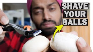 How To SHAVE Your BALLS Like A PRO (safest testicle shaving technique)