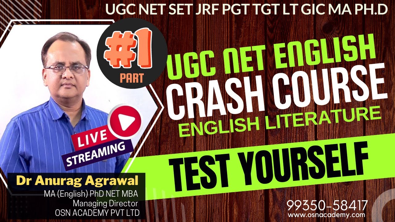 UGC NET English | Test Yourself crash course English Literature for ...