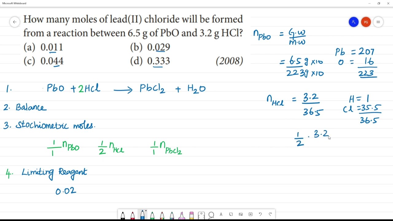 How many moles of lead(II) chloride will be formedfrom a reaction