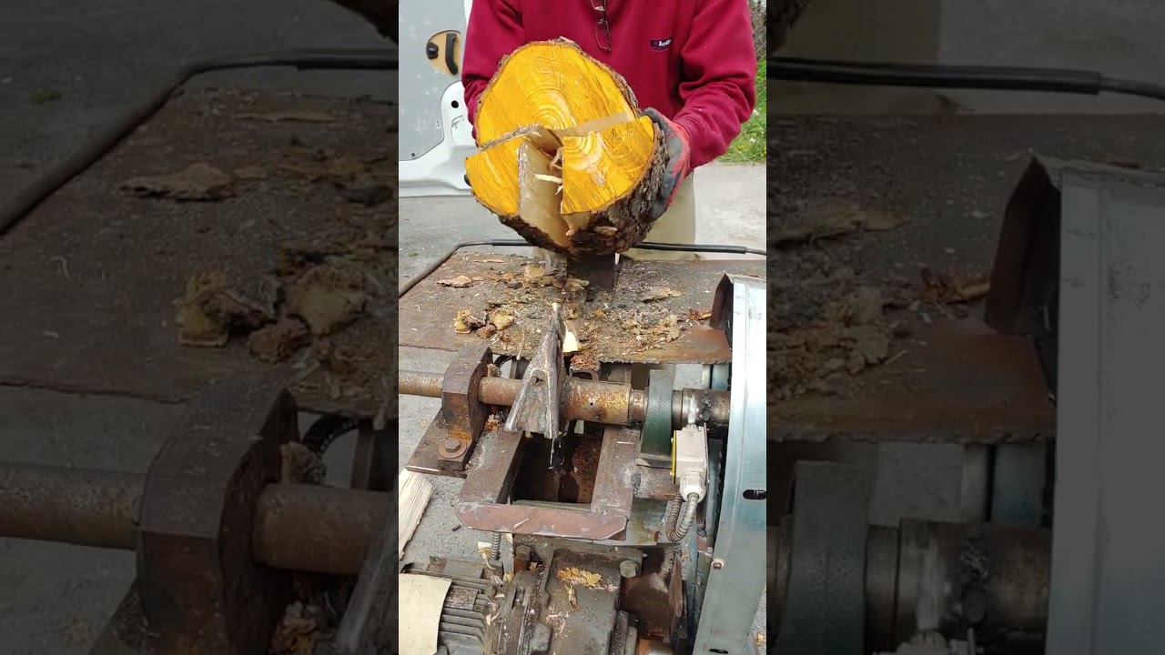 редукторный дровокол.первое испытание.