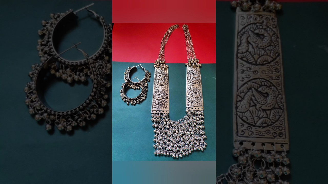 Navratri special silver jewellery || garba oxidised  jewellery 