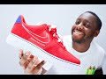 Nike air force 1 first use uni red on feet sneaker review quickschopes 199 schopes db3597 600