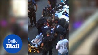 Man shot by NYC cops after slashing them with meat cleaver - Daily Mail