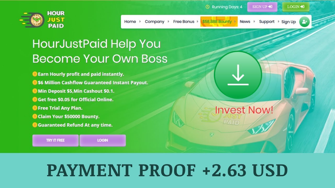 HourJustPaid LTD отзывы 2019, обзор, платит, Live Withdraw Payment Proof +2 63 USD!