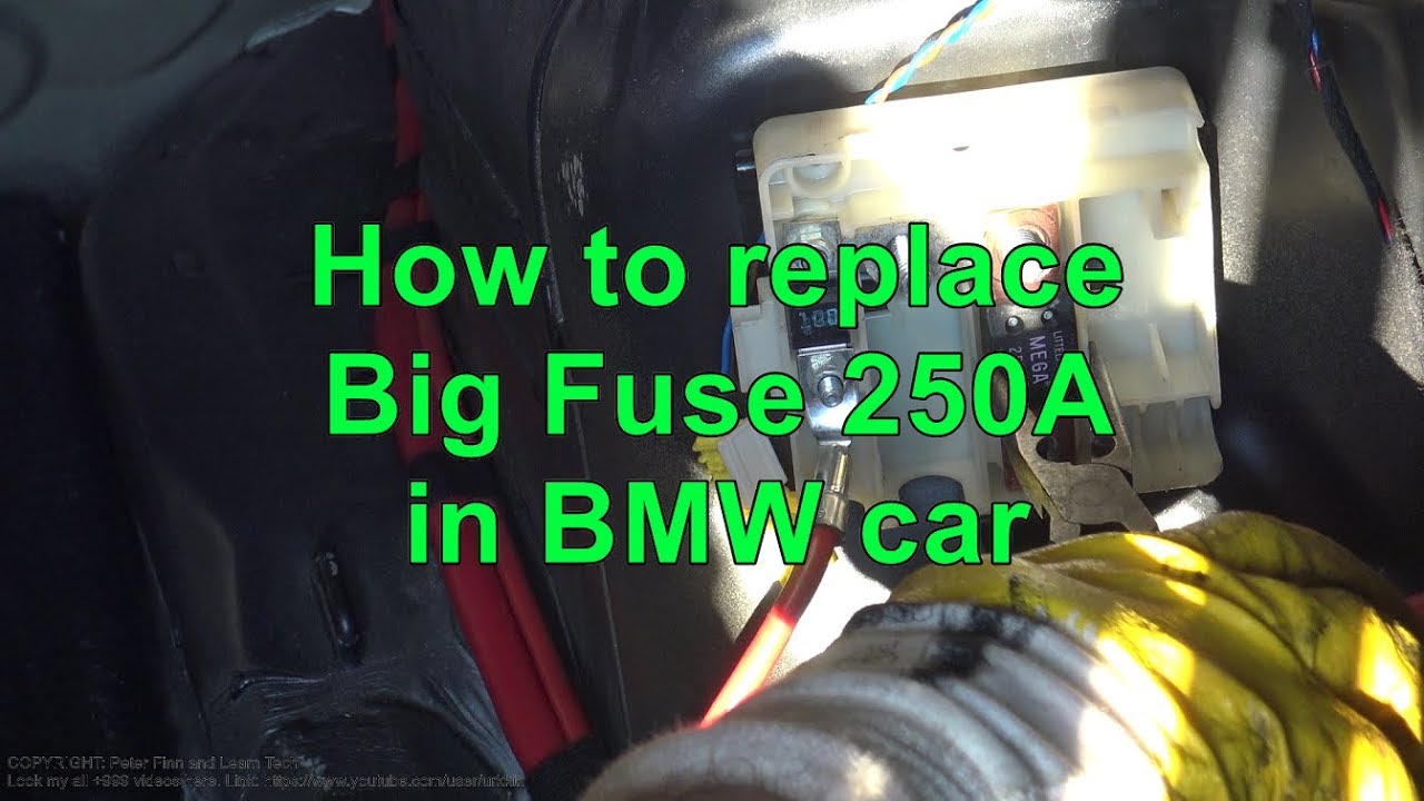 How to replace Big Fuse 250A in BMW 3 series. E46, E90, E30. Years 2000 ...