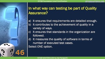 1 2 2  Quality Assurance and Testing QUIZ : ISTQB Foundation level 2018 Question bank ISTQB