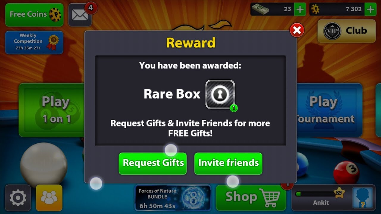 8 Ball Pool 12 Rare Box reward link & Icon 7 Coin Real Rare Box Open - 