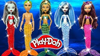 💎 DIY Barbie Doll Mermaid Play Doh Sparkle Costumes Making