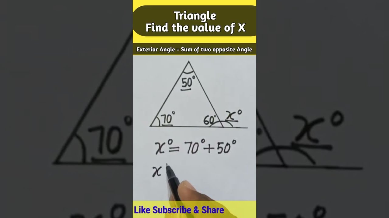 Triangle Find The Value Of X Angle Sky Struggle Education Short