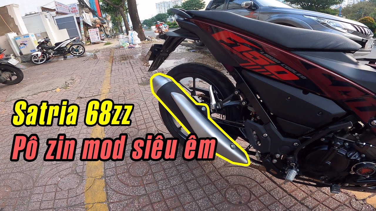 Satria 68zz touring xám xi măng  Dàn hơi máy bay cực khủng  YouTube