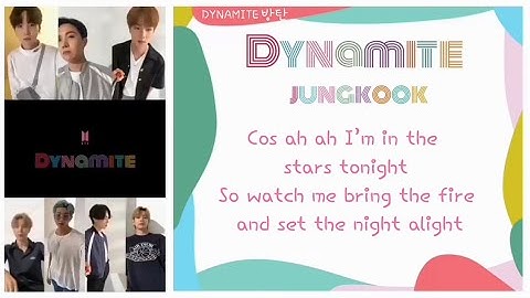 BTS Dynamite Lyrics (방탄소년단 Dynamite 가사) [Color Coded Lyrics/Eng]