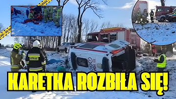 Tragedia pod Wągrowcem! Karetka uderzyła w drzewo kierowca nie żyje