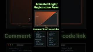 animated Registration / Login Form #RegistrationForm#FormDesign#WebForm#FormUI#UserForm