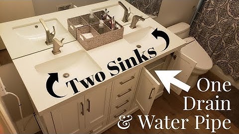 Install Double Bowl Sink Vanity w/ Only One Wall Water Pipe Connection & Drain Pipe Using PVC