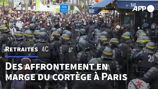 Retraites: des affrontements en marge de la manifestation à Paris | AFP Images