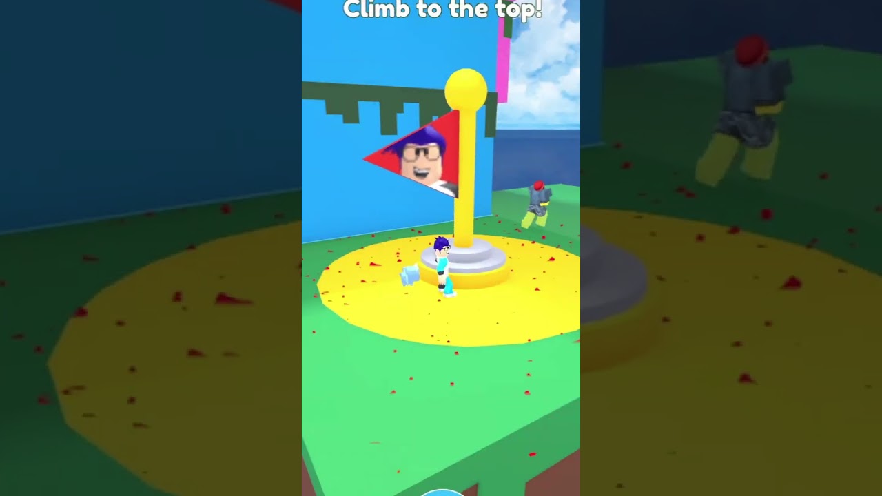 Climbing to the TOP of the Lucky Block Tower (Roblox) #roblox #shorts