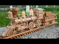 Wooden train  locomotive leviathan 1868 aka central pacific 63  awesome woodcraft