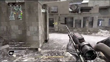 Cod 4 sniping 10 kill streak with a no scope collateral!