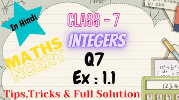 Q 7, Ex 1.1 - Integers - Chapter 1 - Maths Class 7th - NCERT
