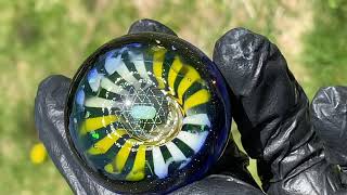 Sri yantra vortex sphere with rectangle opal