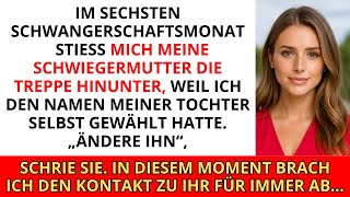 In my sixth month of pregnancy, my mother-in-law pushed me down the stairs because I...