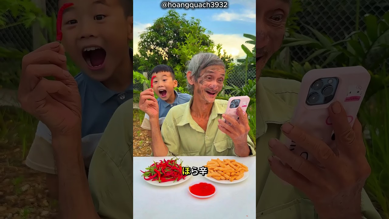 いたずらっ子の辛いサプライズ! 🌶️😂